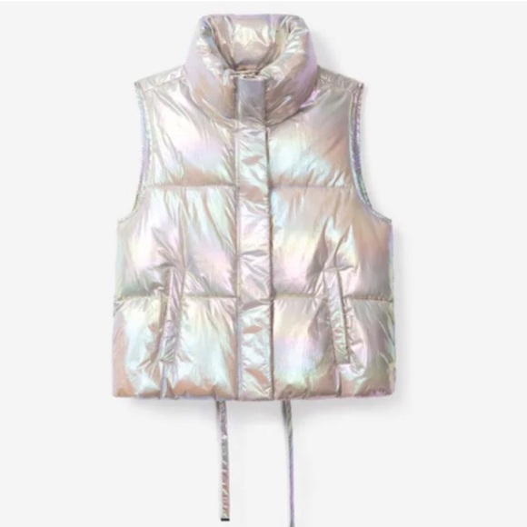 Noize Puffer Aurora opal iridescent puffer vest | Sz M - Picture 2 of 16